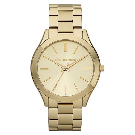 michael kors runway slim gold tone watch